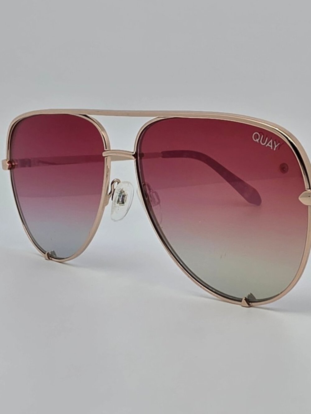 *SOLD* Quay Australia High Key Gold Blush Copper Fade Mirror Lens Sunglasses